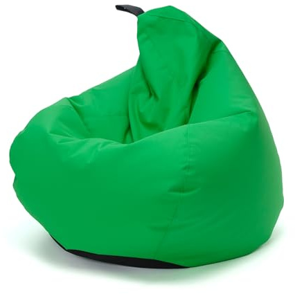 Ecopuf Oscar Outdoor - Pouf a pera, sako, poltrona Cuscino morbido con imbottitura - Per bambini e adulti - Per la casa e l'esterno - Poliestere resistente, con maniglia - 90x110cm - M9