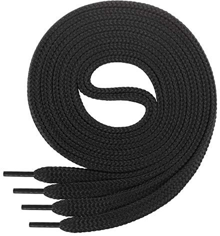 Di Ficchiano 2 Paar SCHNÜRSENKEL flach reißfest 8 mm breit für Sneakers und Sportschuhe Farbe: schwarz Länge: 200cm