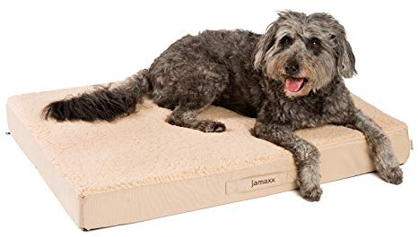 jamaxx-pets Orthopädische Hunde-Matratze Gelenkschonend Memory Visco Schaum Waschbar Abnehmbarer Lammfell Bezug/Wasserabweisendes Oxford Gewebe - Robustes Kuschliges Hundebett PDB1012