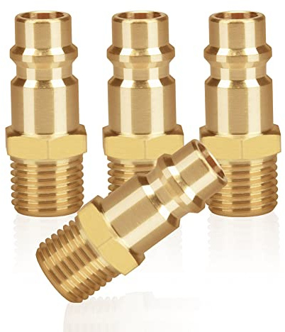 4 Conectores de Línea de Aire, Accesorios de Compresor Euro Airline, Acoplador BSP de 1/4 Pulgadas y Kit de Enchufe, Conector Macho
