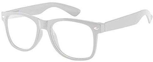 Boolavard Enfants Nerd Lunettes lentille Claire Geek Fausses Lunettes pour Filles garçons Lunettes âge 4-12 (Blanc)