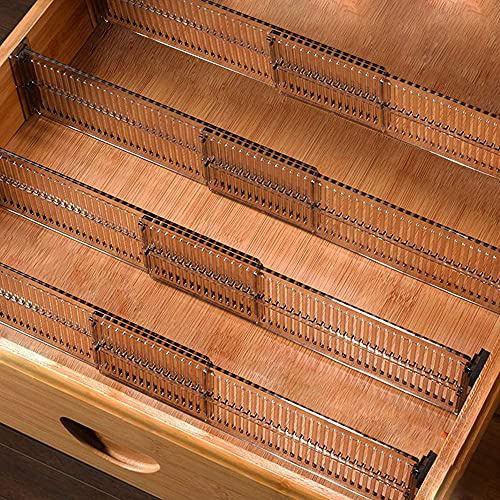 Schubladenteiler 10.8-20 Verstellbare Schubladenorganisation, Schubladentrenner für Besteck und Utensilien, Kunststofftablett-Organizer für Küche, Schublade, Bad, Büro aufbewahrung - 4er Pack