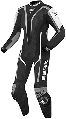 Berik Zora Damen 1-Teiler Motorrad Lederkombi, schwarz/weiß, 44
