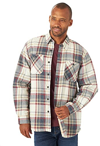 Wrangler Authentics Skjortjacka herr, långärmad, sherpafodrad flanellskjorta, S