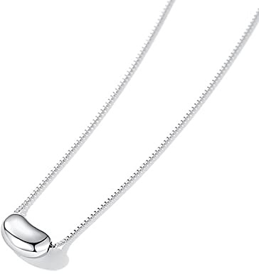 HCMA 925 Silver Simple Pea Bead Clavicle Chain Necklace For Women Girls Birthday Party Jewelry The ideal gift for women