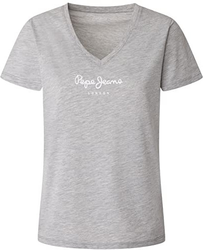 Pepe Jeans Wendy V Neck T-Shirt, Gris (Grey Marl), XS para Mujer
