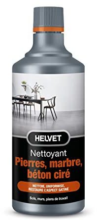 Nettoyant Spécial Marbre, Pierre Naturelle & Béton Ciré : Nettoie, Uniformise et Restaure l’Aspect Satiné de vos Murs, Sols & Plans de Travail– 1L