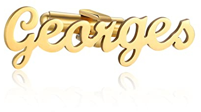 Albertband Personalisierte Manschettenknöpfe mit A-Z Alphabet Buchstaben Graviert 2 PCS Name Manschettenknöpfe für Männer Business Party Weihnachten Bräutigam Trauzeuge Geburtstag