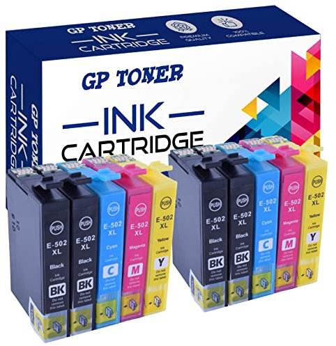 GP TONER Druckerpatronen Ersatz für Epson 502XL 502 XL Tintenpatrone für Epson XP-5100 WF-2800 WF-2860 (4X Schwarz, 2X Cyan, 2X Magenta, 2X Gelb)