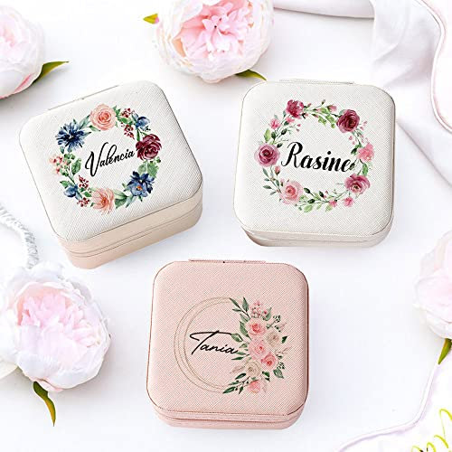 krui Personalisieren Schmuckkästchen Benutzerdefinierte Schmuck Aufbewahrung Reisekoffer Mit Namen Perfekt Hochzeit Brautjungfer Bestfriends Geschenk Vorschlag Fall (Rosa Aufbewahrungsbox)