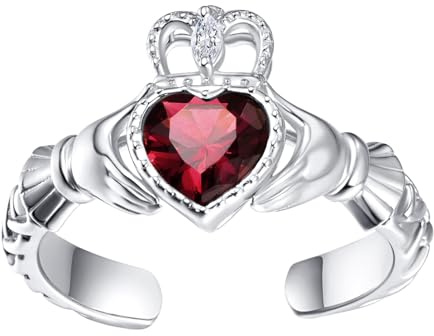 Claddagh Rings for Women Sterling Silver Irish Claddagh Rings Celtic Claddagh July Birthstone Ring Gifts for Women Girls