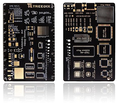 Treedix 2 PCB-SMD-AWG-Lineale, USB-Micro-LED-Blinklineale, Messwerkzeug, Widerstand, Kondensator, Chip, IC SMD-Dioden, Transistor für elektronische Ingenieure, bedruckte Leiterplatten-Zubehör