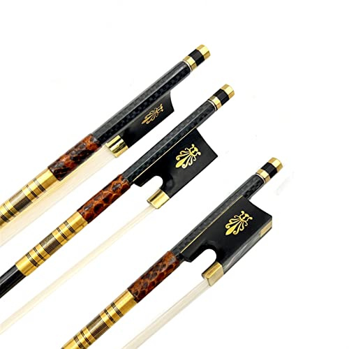 Geigenbogen 3pcs Kohlefaser Violine Bogen 4/4 Haare Gerade Abalone Ebony Bow Frosch