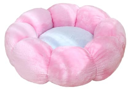 DOTBUY-SHOP Hundebet Rundes Katzenbett, PP Baumwolle Hundekissen, Plüsch-Hundekorb Hundebett Waschbar, für Groß Kleine Hunde, Katzen und Andere Haustiere (M,Rosa)