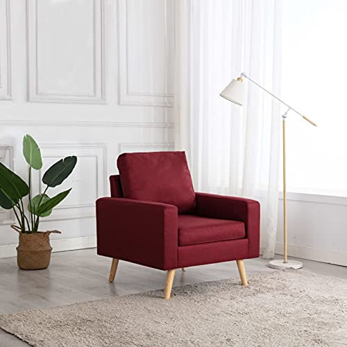 LAPOOH Sillón, Butaca, Sillon Orejero, Sillon Lactancia, Sillones para Personas Mayores, Butacas De Cine, de Tela Rojo Vino Tinto