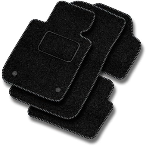 MOTOS Standard Velours-Fußmatten passend für Mitsubishi Lancer VIII 2007-2017 - Standard, Gewebt, Grau fußmatten Auto - Erleben Sie neuen Fahrkomfort mit einem Automatten Satz für Ihr Auto