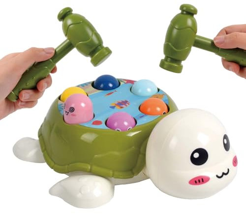 Pauzle Whack A Mole Game, Pounding Toddler Toys for Boys Girls, Hammer Games Early Developmental Toy with 2 Hammers, Baby Interactive Educational Toy for Kids