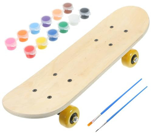 Gogogmee Holzdeckbrett Skateboarddeck Unfertiges Board Blank Skateboard Zum Selbermachen Leeres Board Graffiti-Skateboard Zum Malen Und Handwerk