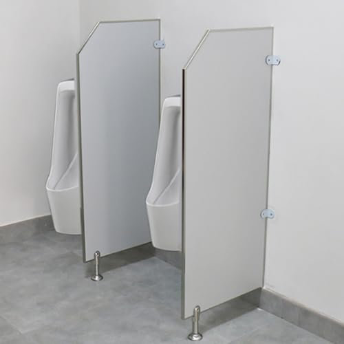Herren-Urinal-Trennwand mit Edelstahl-Zubehör für öffentliche Toilette und Hotel, wasserdicht, bodenmontiert, Urinalblech, 2 Stück