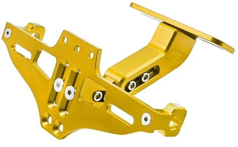 XWDPDNHHD Tail Tidy Kennzeichenhalter Für Motorräder Kennzeichenrahmen Blinkerhalterung Für Yamaha YZF R1 R3 R6 R7 R15 R25 FZ6 YZFR YZF-R1 YZFR7 Verstellbare Halterung(Gelb)