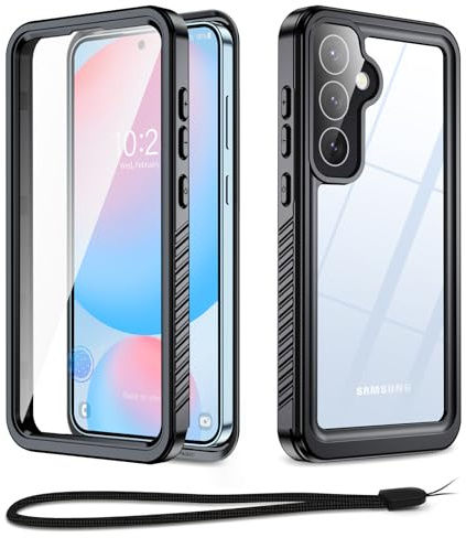 Beeasy für Samsung Galaxy S24 FE Hülle, IP68 Wasserdicht Handyhülle Outdoor 360 Grad Schutzhülle, Samsung S24 FE Case Stoßfest Staubdicht Wasserfest Panzerhülle mit Displayschutz, Schwarz