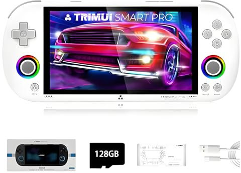 TRIMUI SMART PRO console da gioco portatile 128 G TF Card con 12,700 + giochi, schermo IPS da 4,96 pollici Linux A133P retrò Arcade videogioco emulatore regalo per adulti e bambini