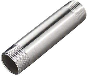 201 stainless steel extended double-ended outer wire pipe round pipe external thread 100mm joint tap water extension pipe(G4)