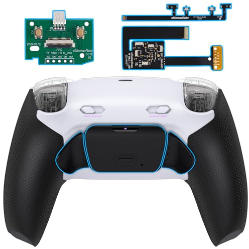 eXtremeRate Rise Plus Max Remap Kit Palettes Boutons Arrière pour ps5 Manette BDM-010 020 avec Clicky Trigger Stop & Coque Manette Arrière & Boutons Contrôle Gâchette-Noir Blanc
