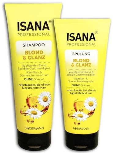 Isana hårvårdsset blond och glans 250 ml schampo 200 ml balsam