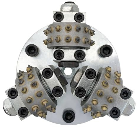 Fugenmontagewerkzeug 5-Zoll-Bush-Hammerscheibe for Stein Granitbeton 30 Pins 3 Rollenschleifungsrad für präzises Nivellieren(M14 Europe Thread)