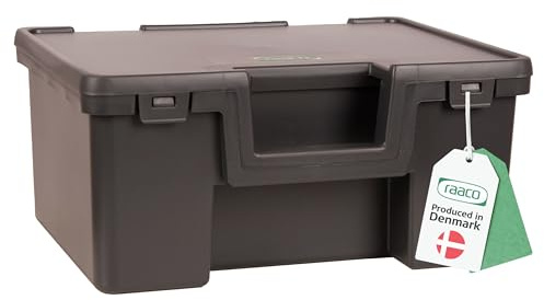 Raaco Transportboxen Solid 2 Stapelbarer Werkzeugkasten mit Tragegriff | Werkzeugträger 27,5 x 37 x 17 cm, Stapelbarer Werkzeugkasten mit Tragegriff leer aus Kunststoff, Belastbar bis 25 kg, leicht