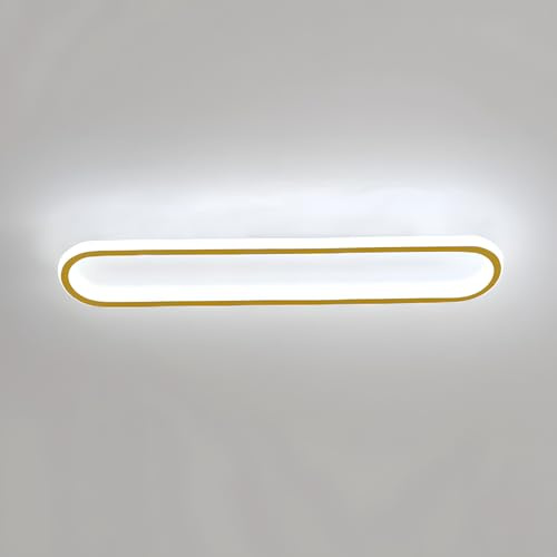 GaoHX LED Deckenleuchte Rechteckig, Moderne Deckenleuchte LED Panel Deckenlampe, 100cm Flurlampe Lang Deckenlampe 40W, Schlafzimmerlampe Wohnzimmerlampe(Gold,6000K Cool White)