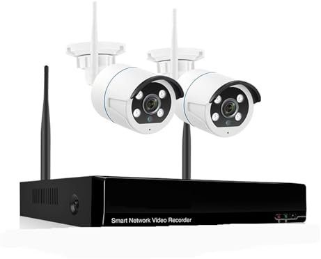 Telecamera WiFi Esterno Senza Fili, Kit di telecamere di sicurezza video wireless 10CH 3MP Kit di sorveglianza NVR CCTV bidirezionale for esterni telecamera IP P2P per la sicurezza domestica(8CH NVR 2