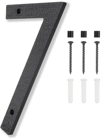 PATIKIL 8 Inch House Numbers, House Address Numbers Sign Large Floating Modern Home Number with Screws for Outside Door Wall Street, Black, 7