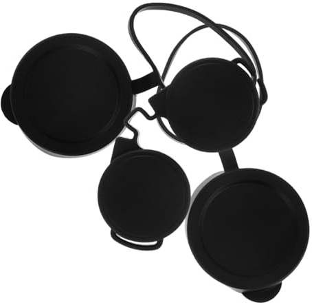 Capuchons D'objectif Binoculaire 50mm en Caoutchouc, Lot de 3 | Protection, Installation et Retrait Faciles, Usage Extérieur, Noir, pour Voyage et Observation des Oiseaux
