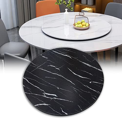 Innovador plato giratorio de madera de 360° para mesas de comedor grandes de 50 cm a 100 cm, bandeja giratoria redonda, no requiere instalación, ideal para cenas familiares y hoteles (negro, 100 cm)