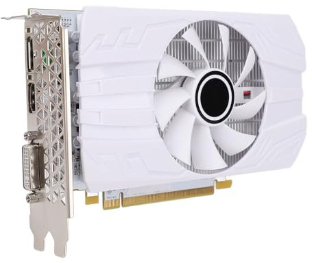 Plyisty Scheda Grafica RT470 4GB, Scheda Video di Gioco GDDR5 256 Bit per PC ATX ITX, Ventola di Raffreddamento Singolo, PCI Express 3.0, VGA DVI HDMI Output, 1125MHz 1650MHz