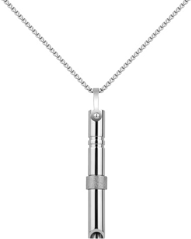 Mikovivi Collar de Respiración de Atención Plena, Collar Acero Titanio Ansiedad Respirar Plata Relajante Respiración Fácil Colgante para Mujeres Hombres (Estilo 1)