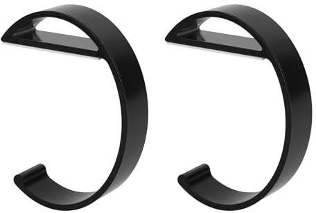 Tinoaly 2pcs Purse Hook for Table, Heavy Duty Space Aluminum e-Shape Bag Hanger Multipurpose Desks Handbag Holder Perfect for Hanging All Bag Types & Various Items (Black)