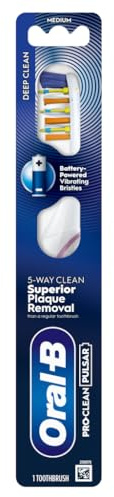 ORAL-B PRO-CLEAN PULSAR Battery-Powered Toothbrush – Superior 5-Way Plaque Removal, 1
