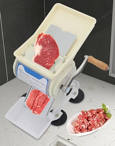Cortador de carne de manivela de acero inoxidable: cortador manual para uso doméstico y comercial