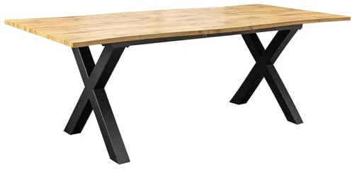 Riess Ambiente Esstisch WILD 200cm - schwarz braun - Metall | hochwertig, langlebig, stabile Konstruktion, natürliche Optik, 120 kg Belastbarkeit, Metallgestell