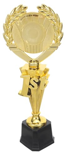 MUELODSIC Coppa Campione in Plastica Oro Finitura Lucida, Facile da Pulire, Decorazione per Feste e Cerimonie Sportive All'aperto Dettaglio Spiga di Grano Unico