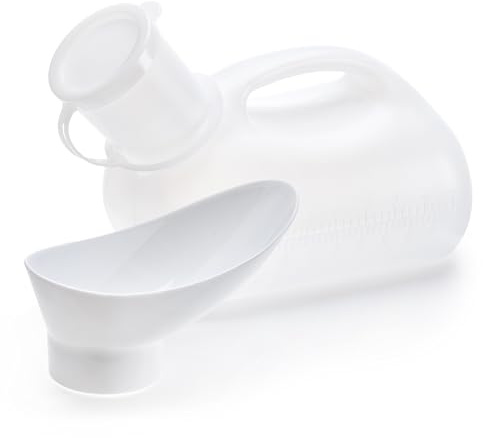 3 x Easy Care Solutions Unisex Urinal Bottles | 1000ml | Spill-Proof | Portable| Compact Design | Wide Mouth | Easy to Position, Empty & Clean | Ideal for Bedside Care, Road Trips & Festivals
