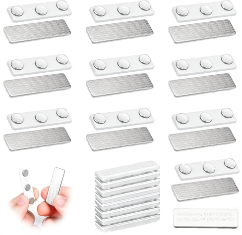 BIVYAX 10 Piezas Imanes Adhesivos para Mosquiteras, Clips Magnéticos de 45x13mm Color Blanco, Accesorios Adhesivos para Ventanas, Persianas para el Hogar y Oficina (Blanco)