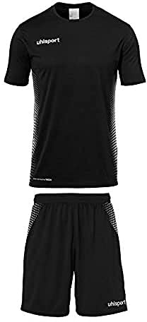 uhlsport unisex barn barn trikot&shorts poäng trikot&shorts kit Svart/vit 116