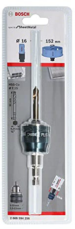 Bosch Professional 1x Power Change Plus Adaptador (Conexión hexagonal de 3/8, Broca HSS-Co Ø 7.15 x 65 mm, Accesorios Sierra de Corona)