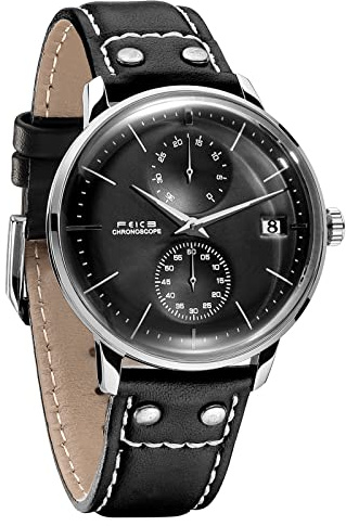 FEICE Herren Uhr Mechanisch Automatikwerk mit Gewölbtes Mineralglas Multifunktions Armbanduhren - FM212