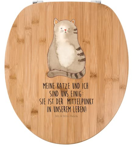 Mr. & Mrs. Panda WC Sitz Katze Sitzen - Geschenk, Herz, Klodeckel, Familie, Katzen, Toilettensitz, Toilettendeckel, klo deckel, Cats, Klobrille, Haustier