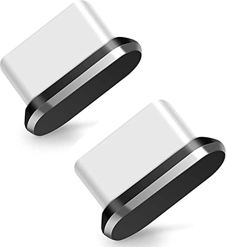 Tappi Anti-Polvere, 2 Pezzi di Tappi Antipolvere USB C,Tipo C Porta Ricarica, Adatto per la Maggior Parte degli Smartphone e Modelli Android Micro USB(d'Argento)